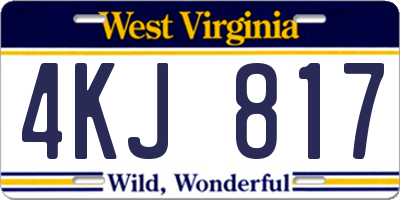 WV license plate 4KJ817