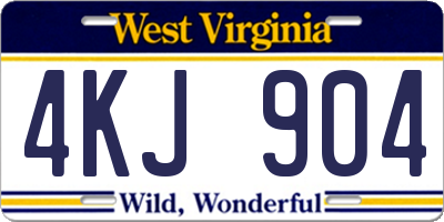 WV license plate 4KJ904