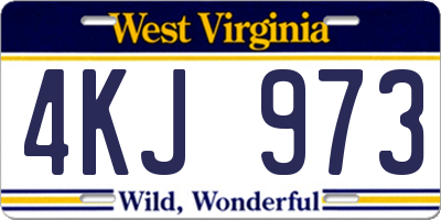 WV license plate 4KJ973