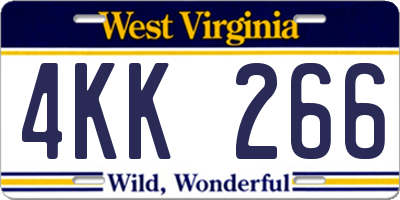 WV license plate 4KK266