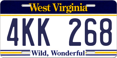 WV license plate 4KK268