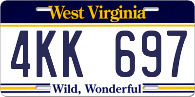 WV license plate 4KK697