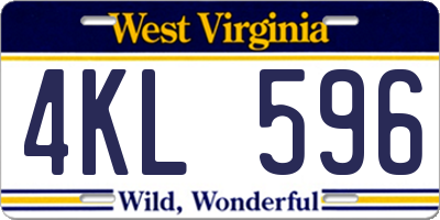 WV license plate 4KL596