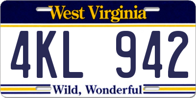 WV license plate 4KL942
