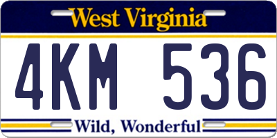 WV license plate 4KM536
