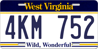 WV license plate 4KM752