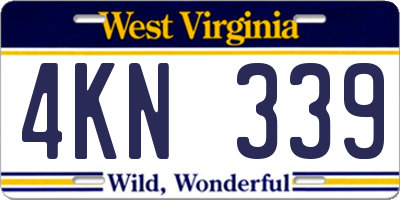 WV license plate 4KN339