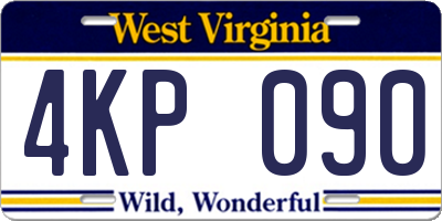 WV license plate 4KP090