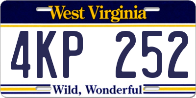 WV license plate 4KP252