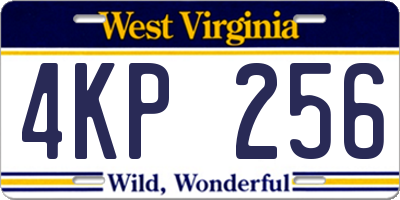 WV license plate 4KP256