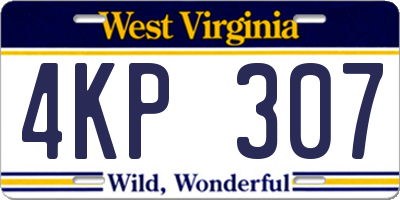 WV license plate 4KP307