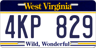 WV license plate 4KP829