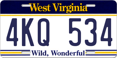 WV license plate 4KQ534