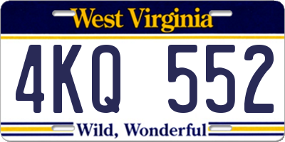 WV license plate 4KQ552