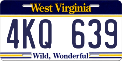 WV license plate 4KQ639