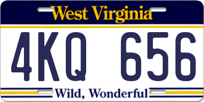 WV license plate 4KQ656