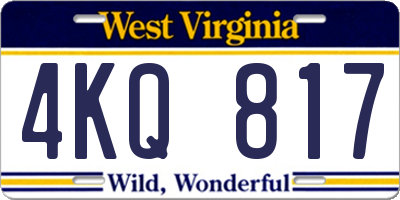 WV license plate 4KQ817