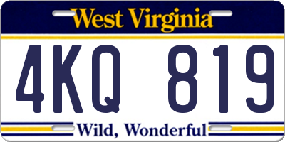 WV license plate 4KQ819