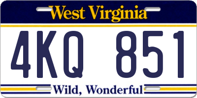 WV license plate 4KQ851