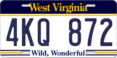 WV license plate 4KQ872