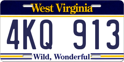 WV license plate 4KQ913