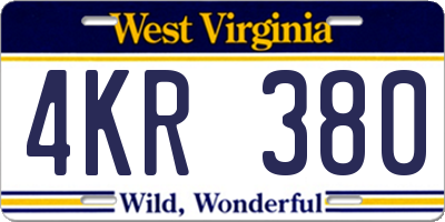WV license plate 4KR380