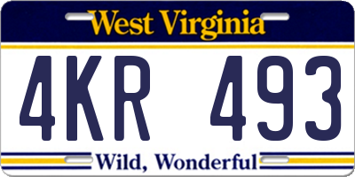 WV license plate 4KR493