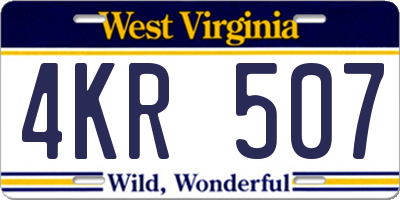 WV license plate 4KR507