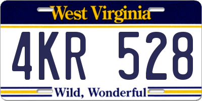 WV license plate 4KR528