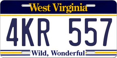 WV license plate 4KR557