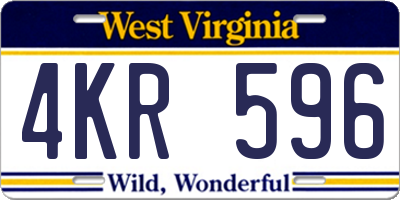 WV license plate 4KR596