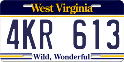 WV license plate 4KR613