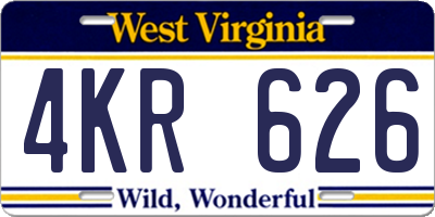 WV license plate 4KR626