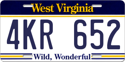WV license plate 4KR652