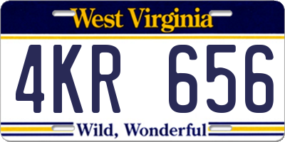 WV license plate 4KR656