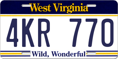WV license plate 4KR770