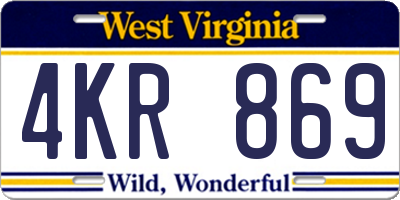 WV license plate 4KR869