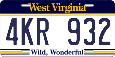 WV license plate 4KR932