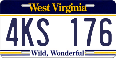 WV license plate 4KS176