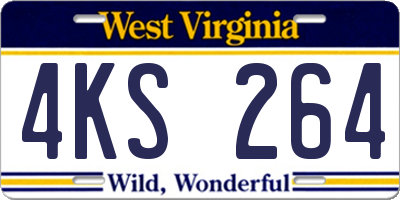WV license plate 4KS264
