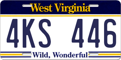 WV license plate 4KS446