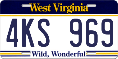 WV license plate 4KS969