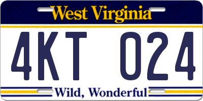 WV license plate 4KT024