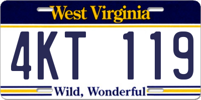WV license plate 4KT119