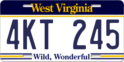 WV license plate 4KT245