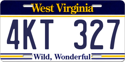 WV license plate 4KT327