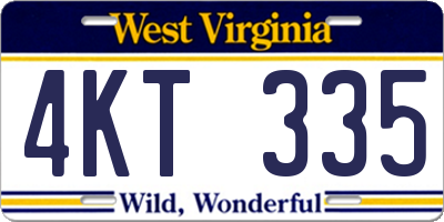 WV license plate 4KT335