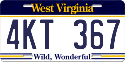 WV license plate 4KT367