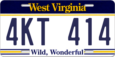 WV license plate 4KT414