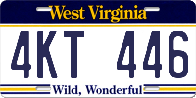 WV license plate 4KT446
